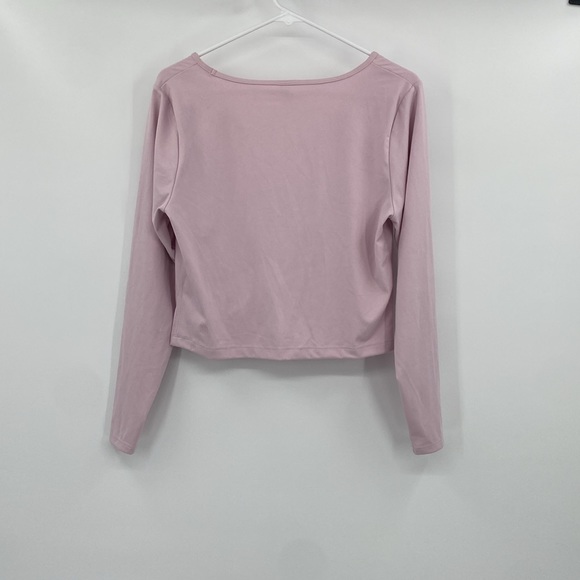 All in Motion Flex Shirred Cropped Light Pink Long Sleeve Size XL - Picture 3 of 6